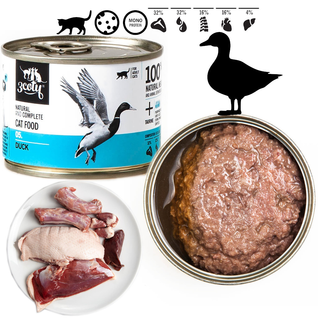 3COTY 180. Duck - mokré krmivo pro kočky - 180g - foto 2