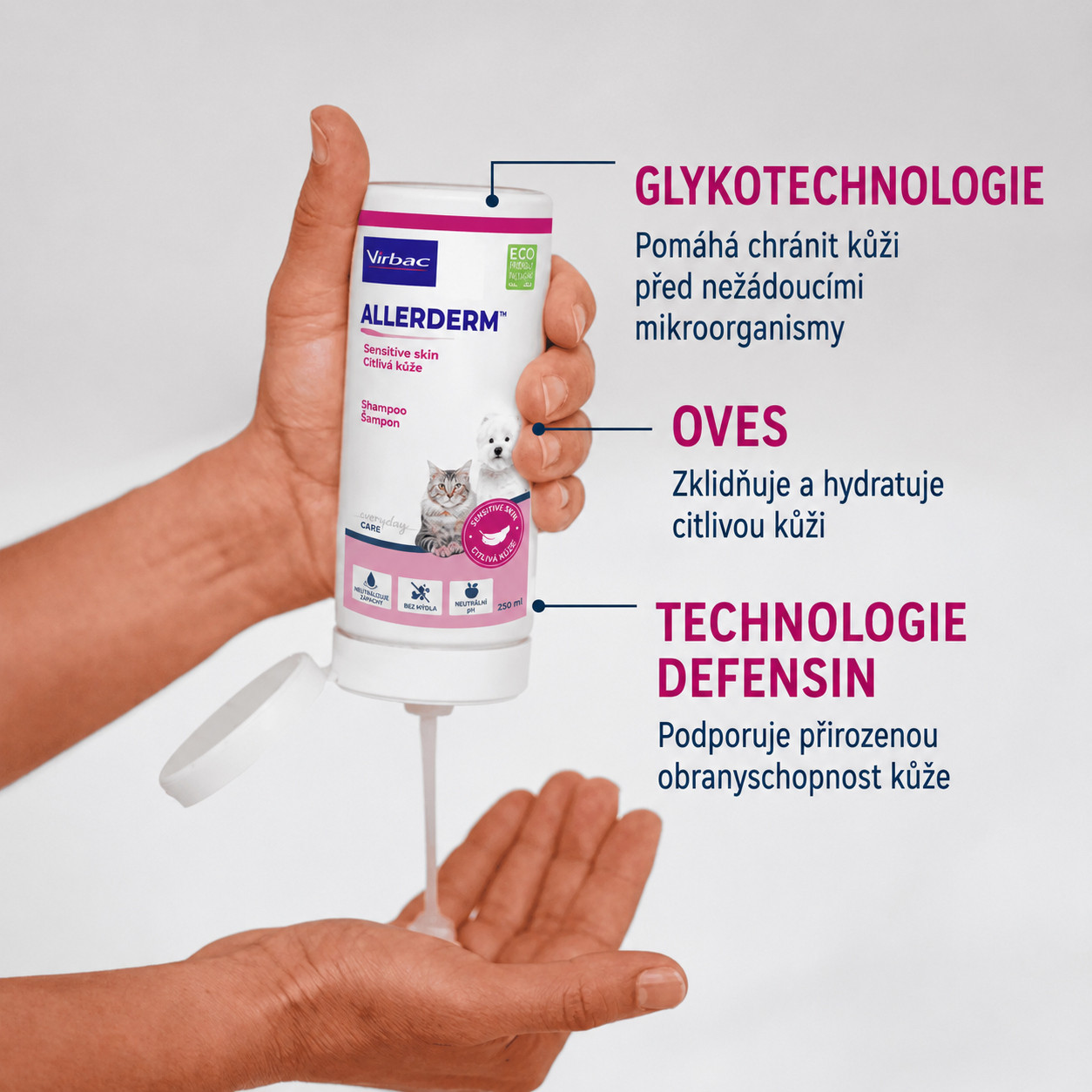VIRBAC Allerderm normální kůže - šampon pro psy a kočky - 250 ml - foto 2