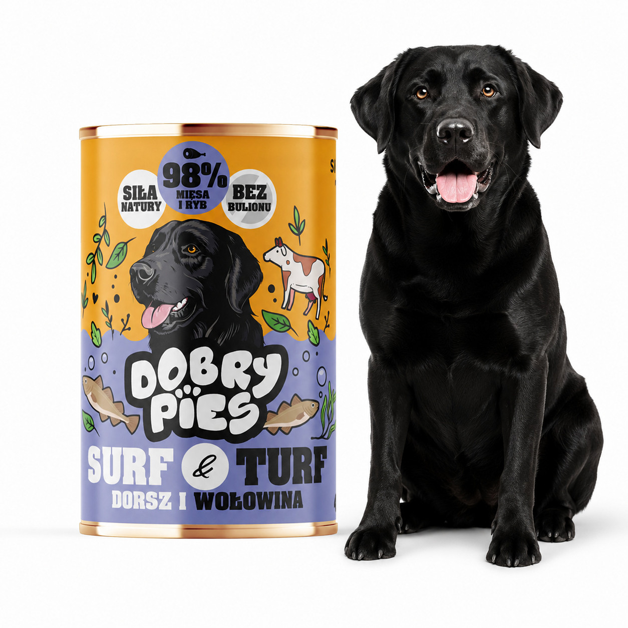 DOBRY PIES Surf & Turf Trout and beef - vlhké krmivo pro psy - 400g - foto 4
