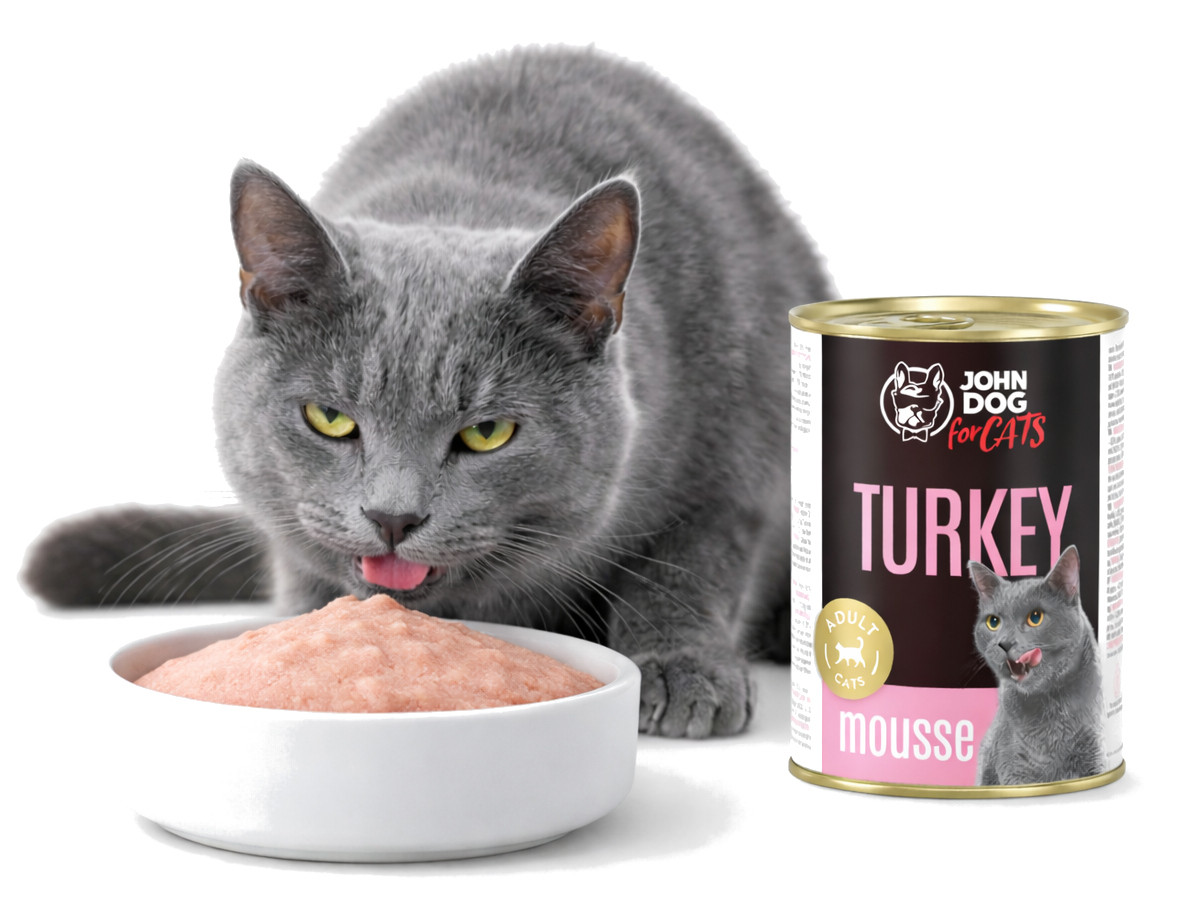 JOHN DOG For cats Turkey Mousse - mokré krmivo pro kočky - 400g - foto 3