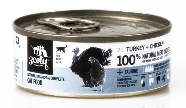 3COTY Turkey with chicken - mokré krmivo pro kočky - 24x80g - foto 9