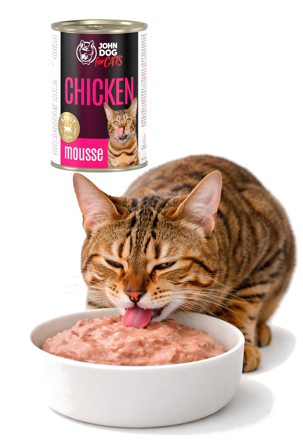 JOHN DOG For cats Chicken Mousse - mokré krmivo pro kočky - 400g - foto 3