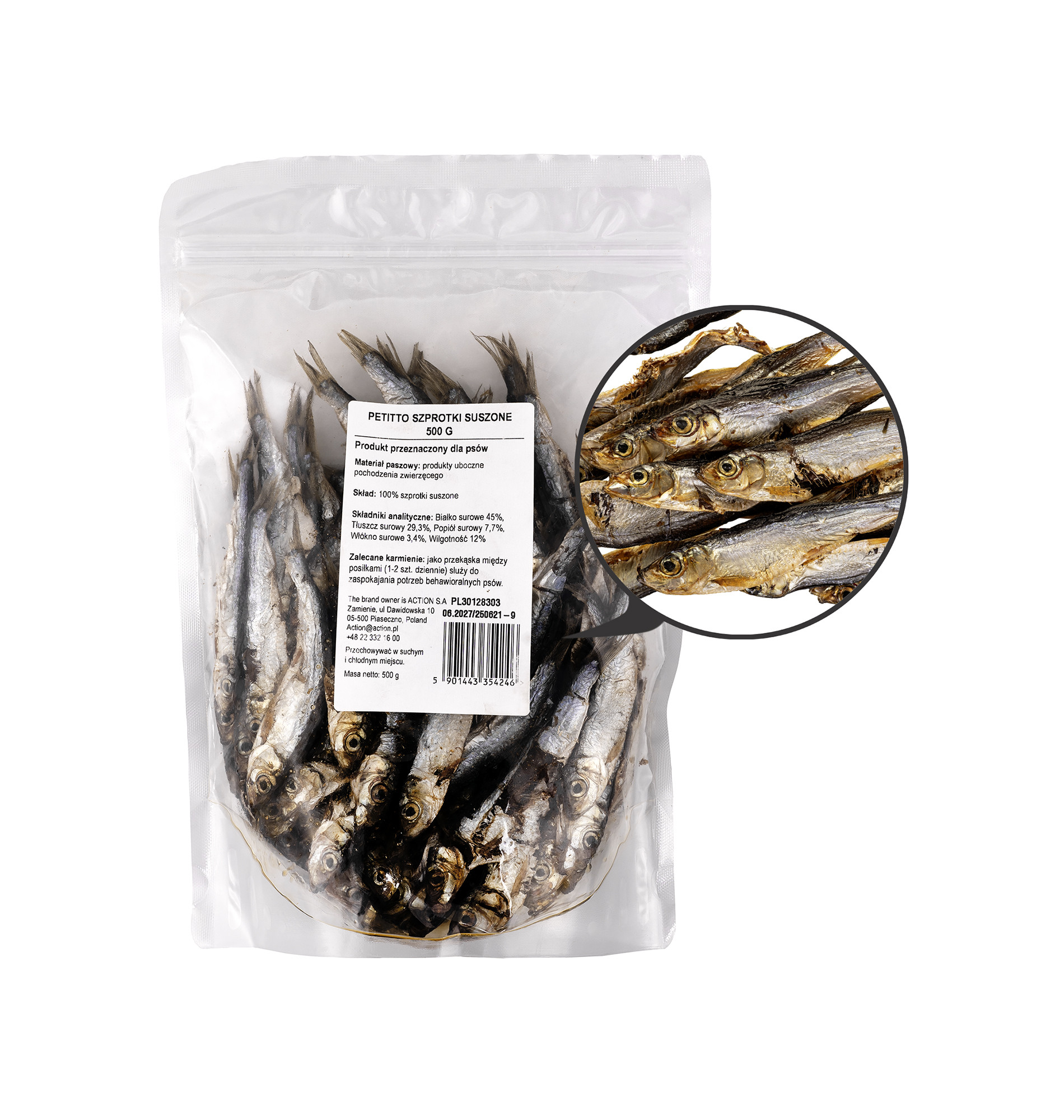 PETITTO Dried sprats - pamlsek pro psa - 500g - foto 1