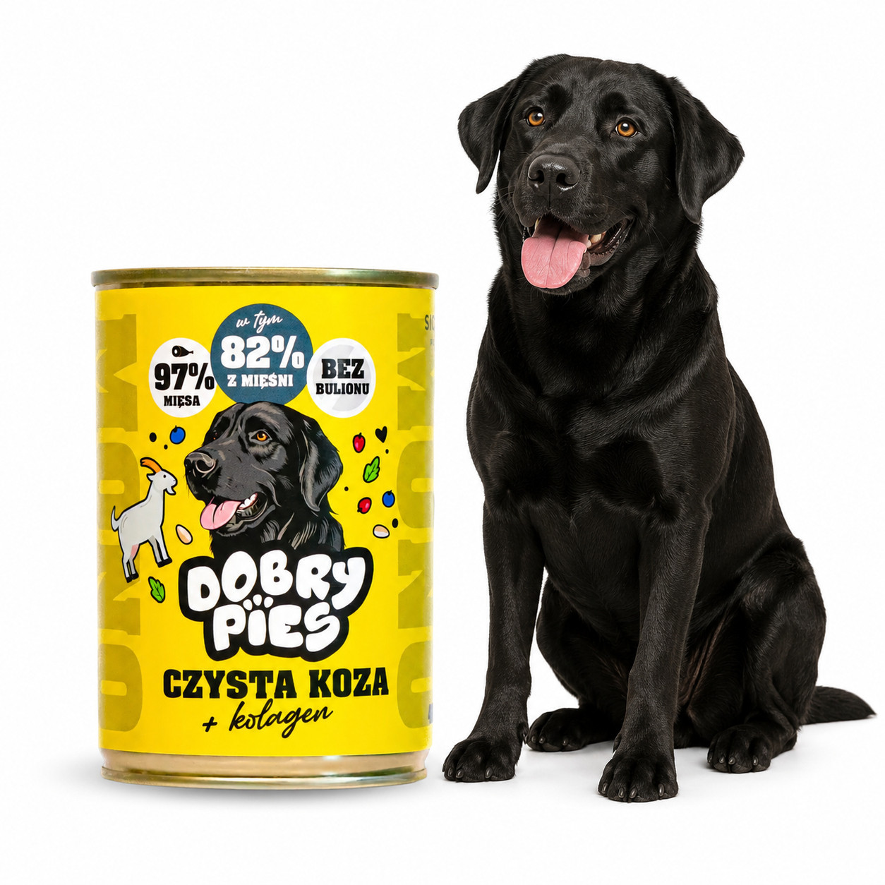 DOBRY PIES Mono Čistá koza + kolagen – vlhké krmivo pro psa – 400g - foto 4