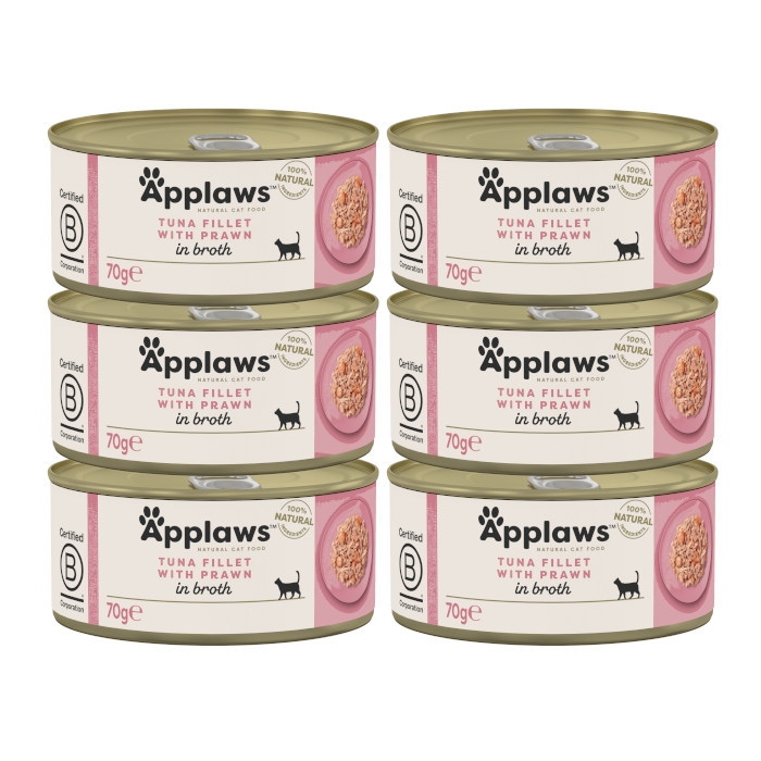 APPLAWS Tuna Fillet with Prawn in Broth - mokré krmivo pro kočky - 6x70g - foto 3