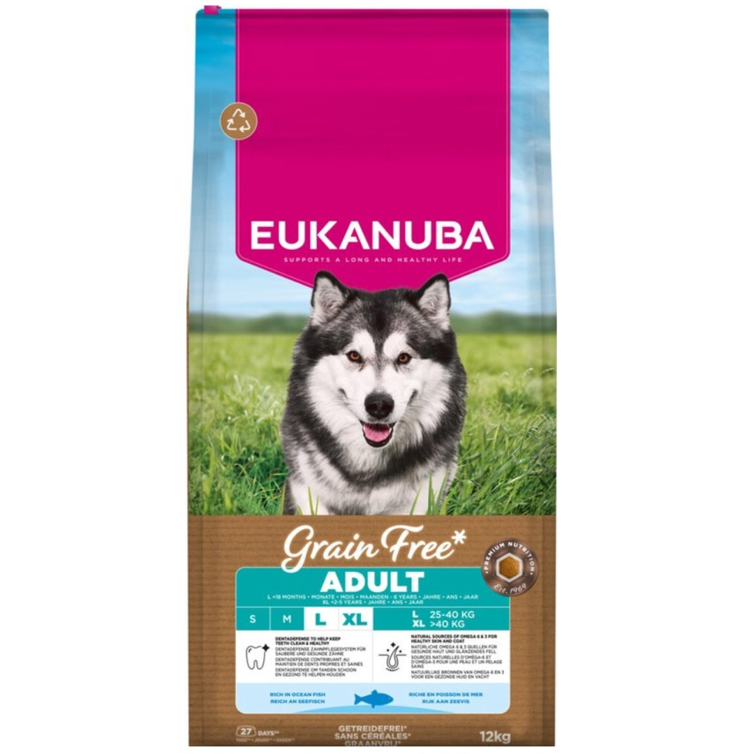 EUKANUBA Grain Free Adult Large Ocean Fish - suché krmivo pro psy - 12kg - foto 1