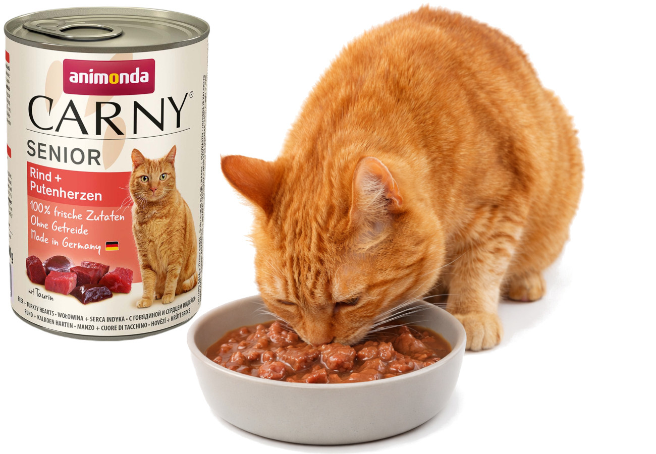 ANIMONDA Carny Senior Beef and turkey hearts - mokré krmivo pro kočky - 400g - foto 4
