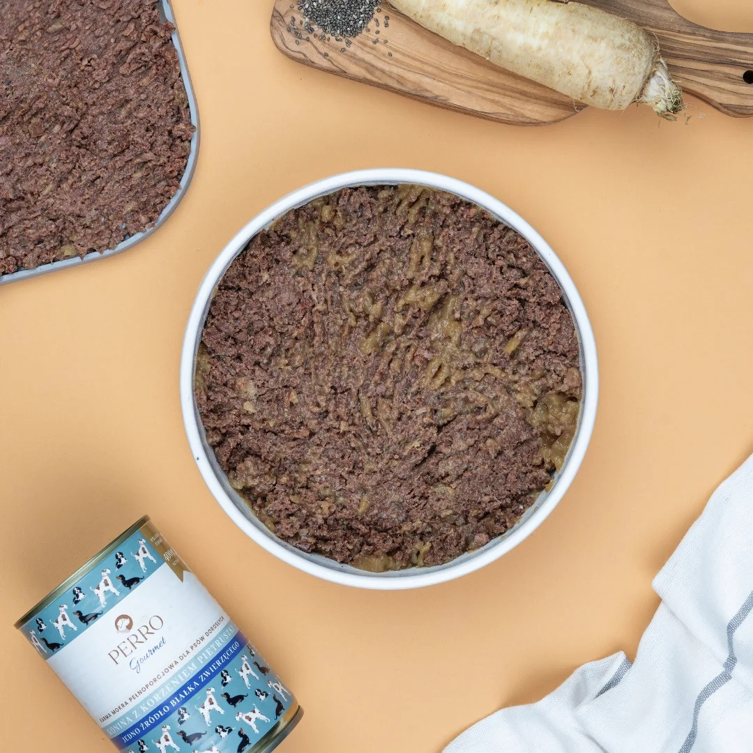 PERRO Gourmet Horse meat with parsley root - vlhké krmivo pro psy - 800g - foto 1