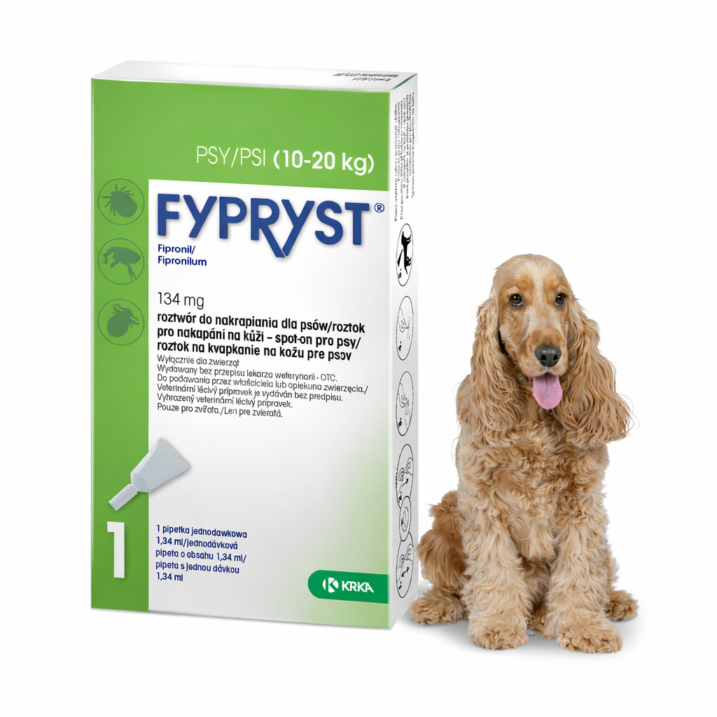 FYPRYST 134mg M (10-20kg) - kapky proti blechám a klíšťatům pro psy – 1x1,34ml - foto 3