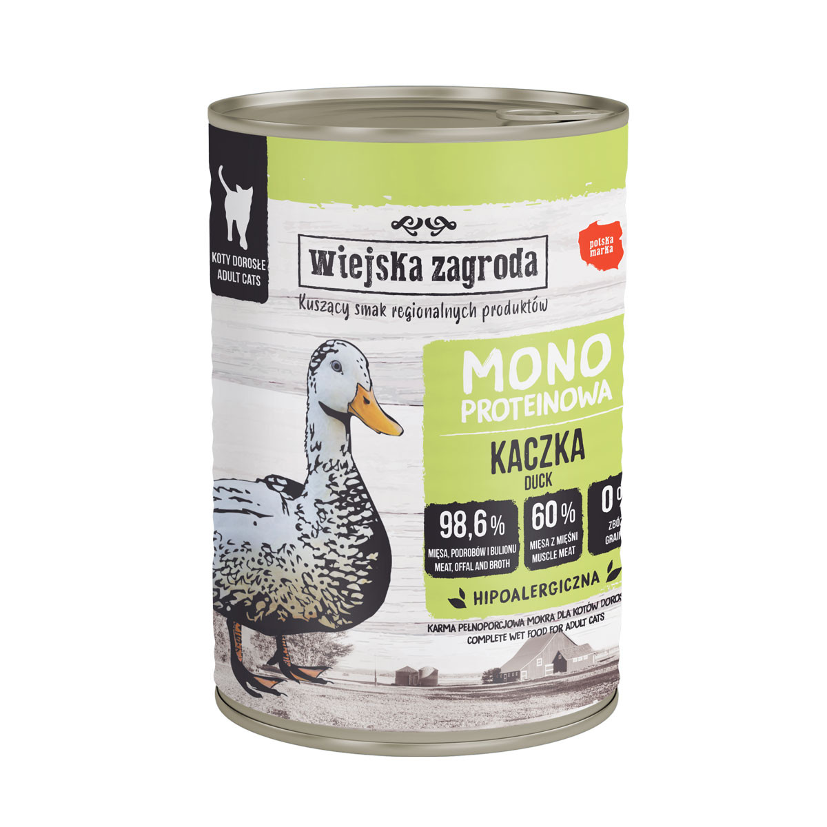 WIEJSKA ZAGRODA Monoprotein Duck - mokré krmivo pro kočky - 400g - foto 1
