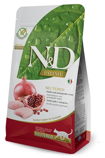 FARMINA N&D Prime Chicken & Pomegranate Adult Neutered - suchá karma pro kočku - 5 kg - foto 2