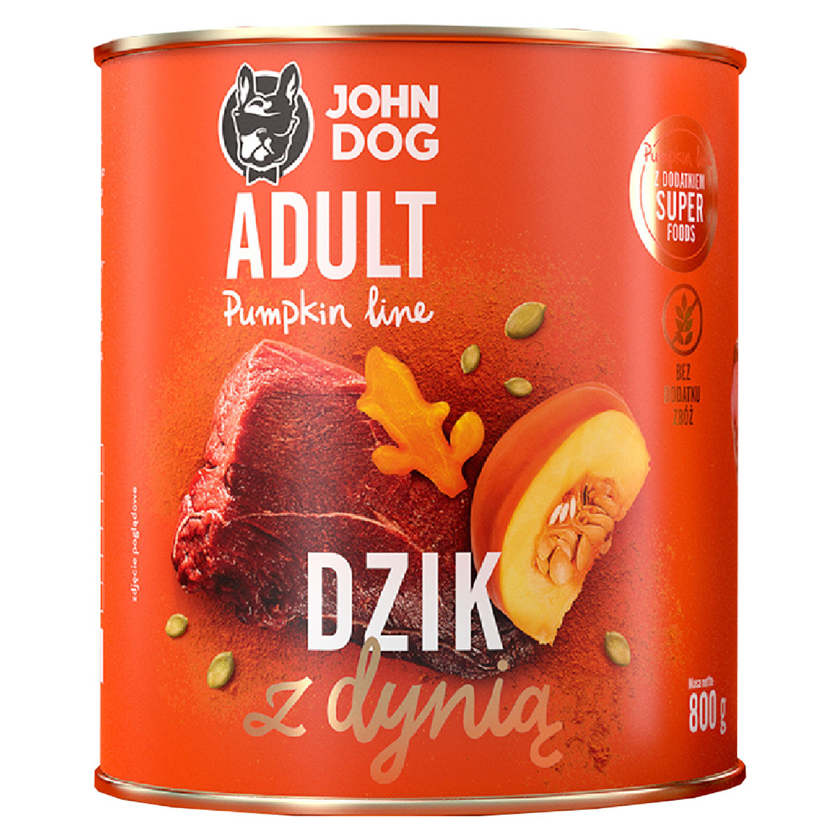 JOHN DOG Pumpkin Line Adult Monoprotein Wild Boar with pumpkin - vlhké krmivo pro psy - 800g - foto 1