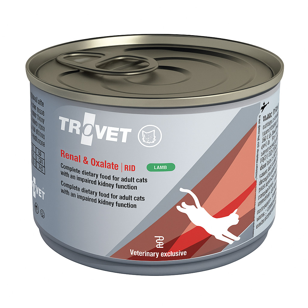 TROVET Renal & Oxalate RID Jehněčí – mokré krmivo pro kočky – 12×200 g - foto 1