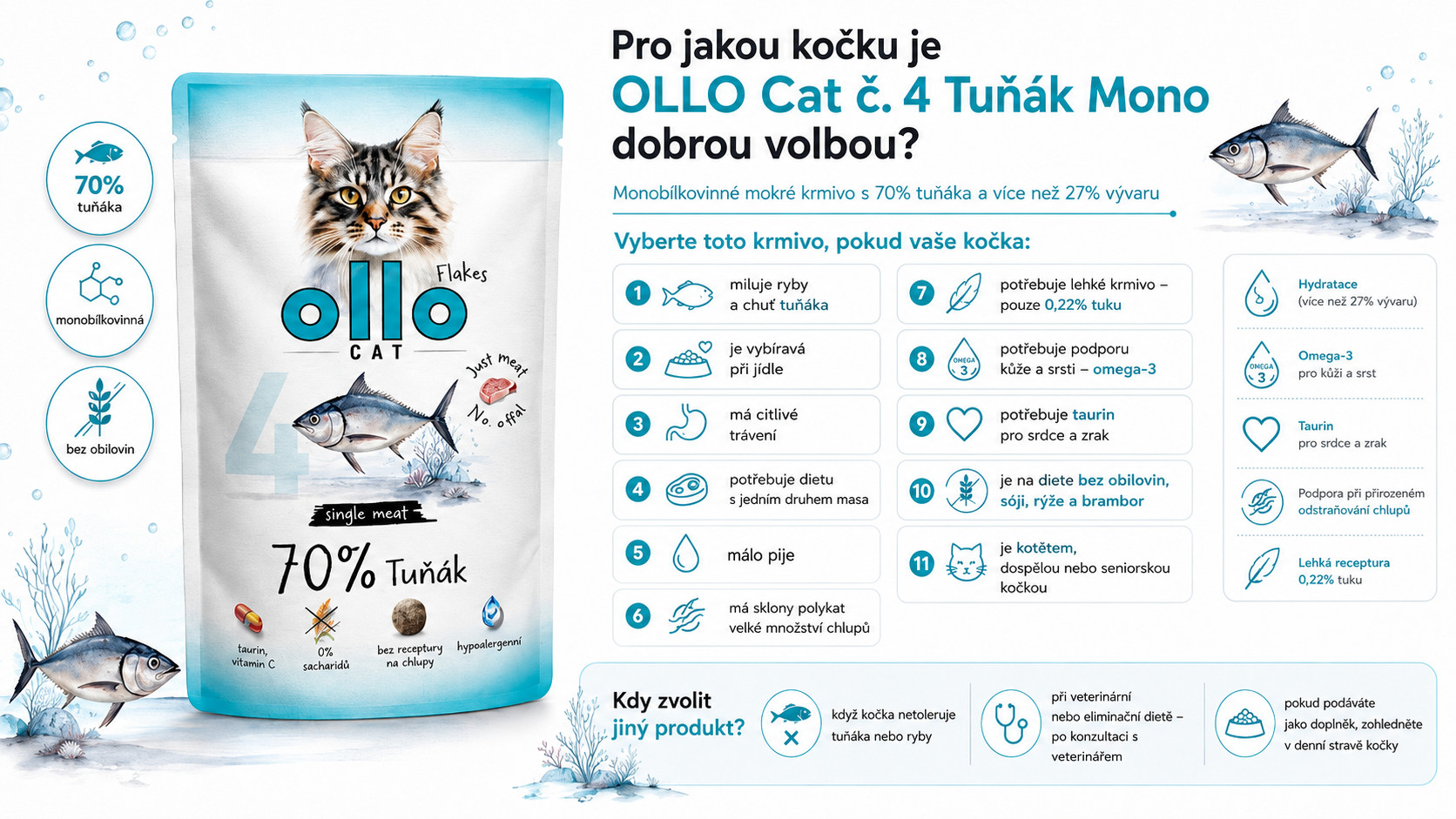 OLLO Cat No. 4 Tuna Mono - mokré krmivo pro kočky - 85g - foto 5