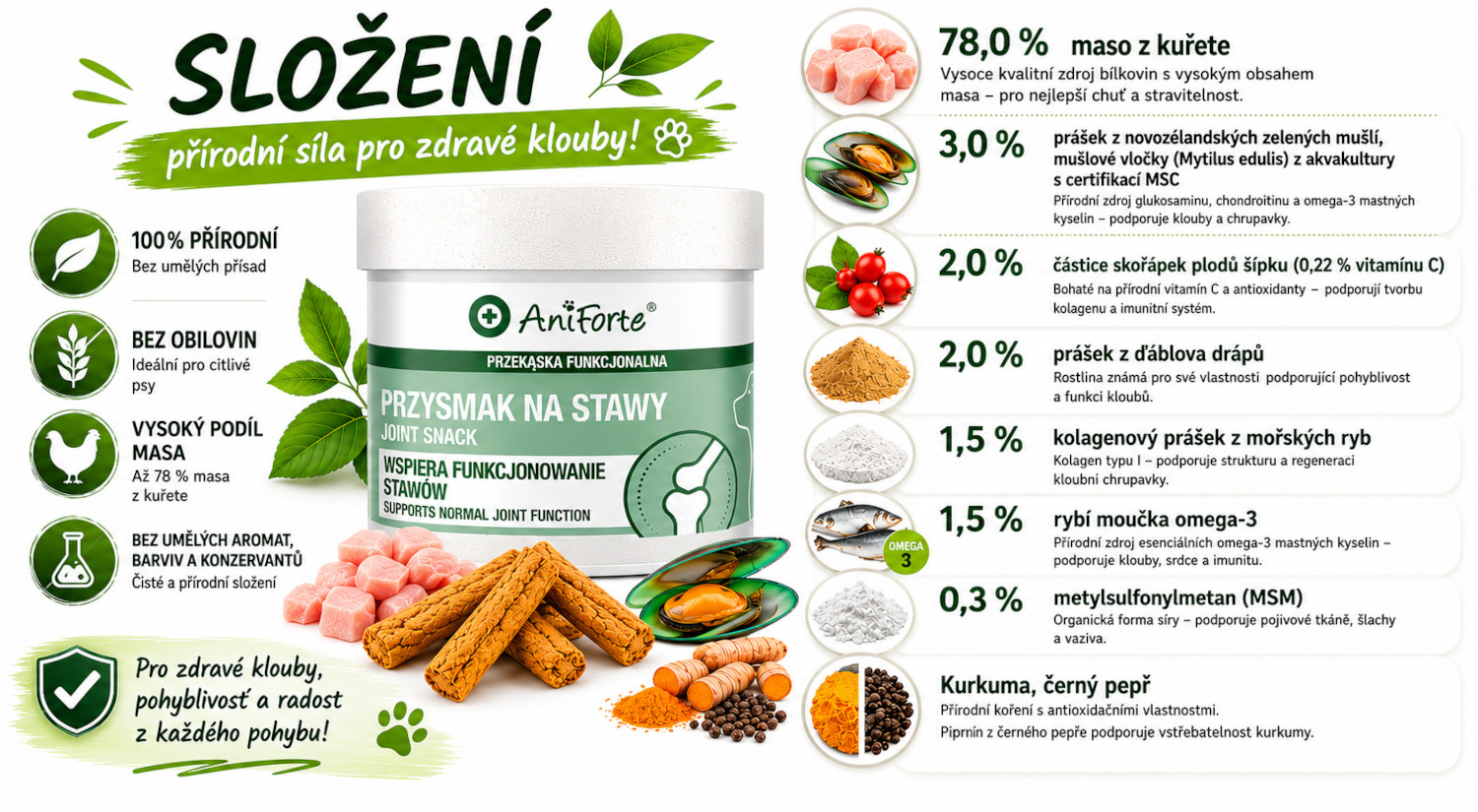 ANIFORTE Joint snack - pamlsek pro psa - 50g - foto 2